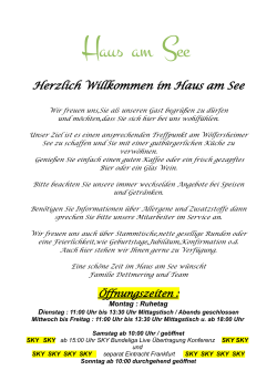 Speisekarte - Haus am See