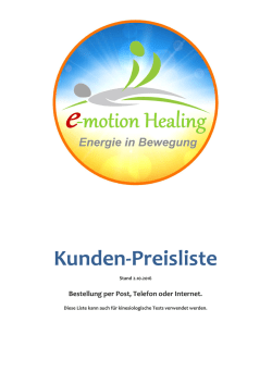 Kunden-Preisliste - Energetische Globuli, Aura