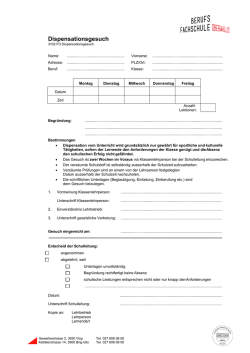 Dispensationsgesuch