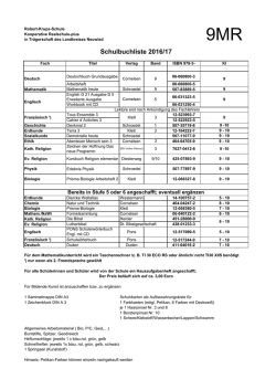 Schulbuchliste Klasse 9 Sek I