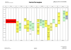 Herbstferienplan Geschlossen