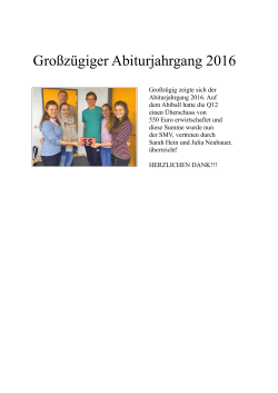 Großzügiger Abiturjahrgang 2016