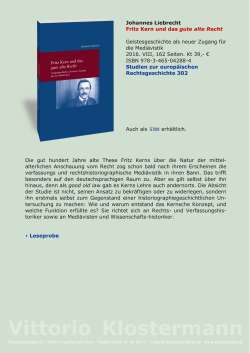 Vittorio Klostermann - Storia del diritto medievale e moderno