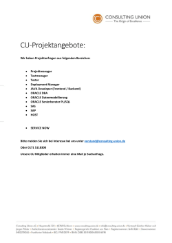CU-Projektangebote - Consulting Union eG