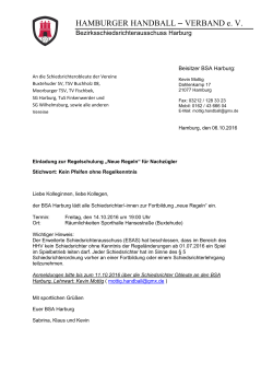 BSA Harburg - Einladung zur Regelschulung