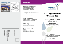 13. Deggendorfer Urologie-Tag - Klinikum Deggendorf Dingolfing
