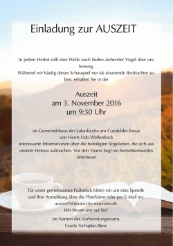 Einladung zur AUSZEIT