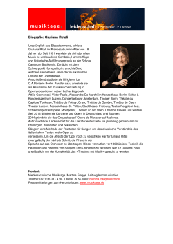 Biografie: Giuliana Retali - Niedersächsische Musiktage