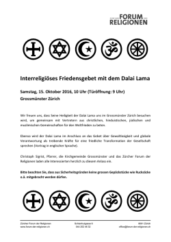Interreligi&ouml;ses Friedensgebet mit dem Dalai Lama