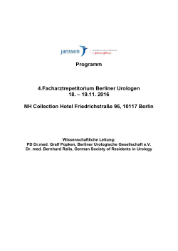 4. Facharztrepetitorium Berliner Urologen 18. – 19.11.2016