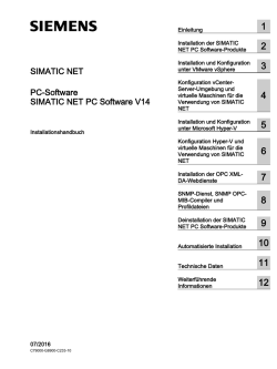 SIMATIC NET PC Software V14 - Siemens Industry Online Support
