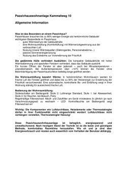 Passivhauswohnanlage Kammelweg 10 Allgemeine