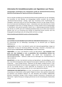 Information f&uuml;r Immobilienverwalter und