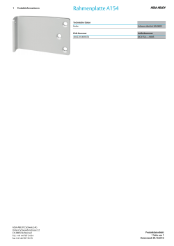 Rahmenplatte A154 - ASSA ABLOY (Schweiz)