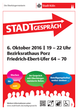 Stadtgespräch am 6. Oktober 2016 in Porz