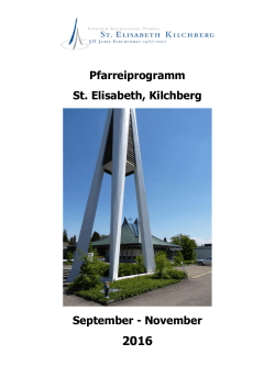 Pfarreiprogramm September bis November
