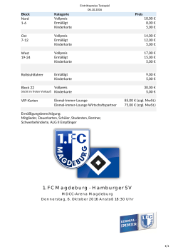 Preis - 1. FC Magdeburg