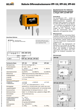 Statische Differenzdrucksensoren VFP-100, VFP-300, VFP