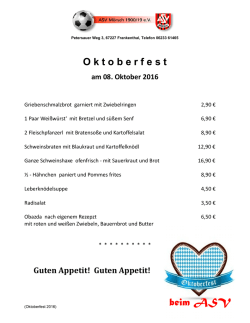 Karte Oktoberfest 2016
