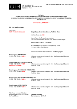 Zeitplan - OTH Regensburg