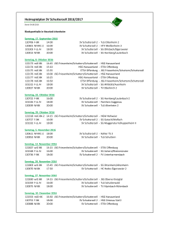 Heimspielplan SV Schutterzell 2016/2017