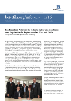 Israel Jacobson Netzwerk f&uuml;r j&uuml;dische Kultur und Geschichte