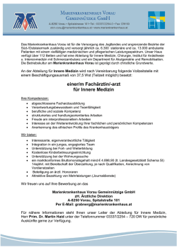 einer/m Fach&auml;rztin/-arzt f&uuml;r Innere Medizin