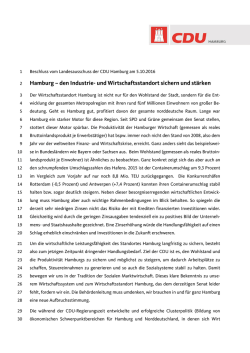 Hamburg &ndash; den Industrie- und Wirtschaftsstandort