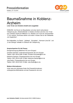 Baumaßnahme in Koblenz- Arzheim