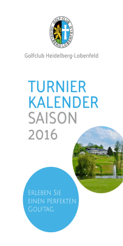Turnierkalender 2016 - Golfclub Heidelberg