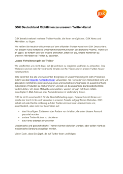 GSK Deutschland Richtlinien zu unserem Twitter