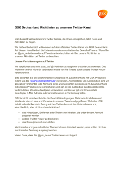 GSK Deutschland Richtlinien zu unserem Twitter