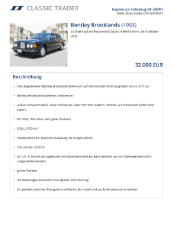 Bentley Brooklands (1993) 32.000 EUR