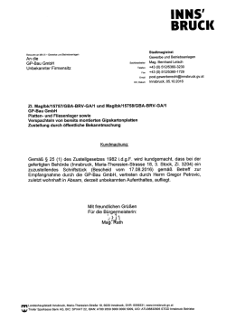 Zustellung durch öffentl. Bekannmtachung, GP