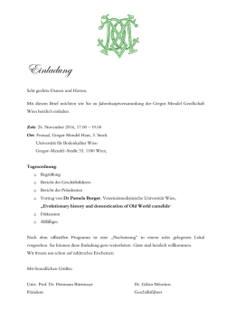 Einladung - Gregor Mendel Gesellschaft