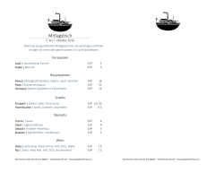 Mittagsmenu 5. bis 7. Oktober 2016 - dampfschiff