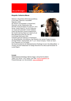 Biografie Katharina Meves - Niedersächsische Musiktage