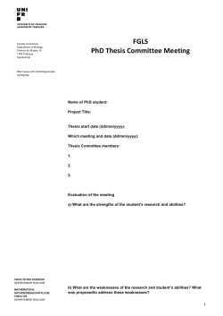 FGLS PhD Thesis Committee Meeting