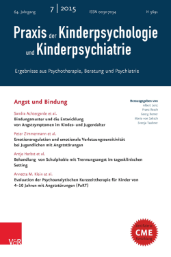 Praxis der Kinderpsychologie und Kinderpsychiatrie, 2015