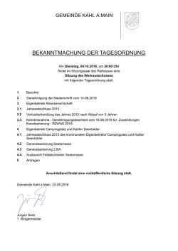 Einladung / Tagesordnung