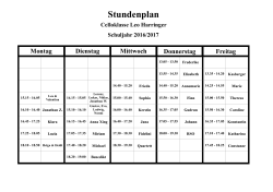 Stundenplan - Celloklasse Leo Harringer