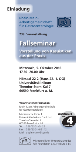 Fallseminar - Dr. Falk Pharma GmbH
