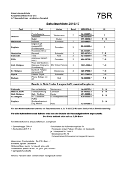 Schulbuchliste Klasse 7 BR