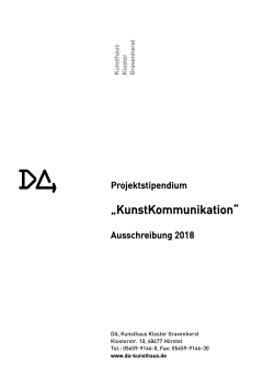 Projektstipendium KunstKommunikation