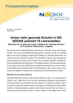 Immer mehr gesunde Schulen in N&Ouml;