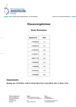 Hamburg, 6 - Institute of Technical Biocatalysis