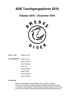 Aktuelles Jahresprogramm - Amedes Diver Nautic Club