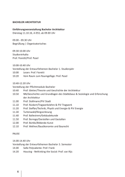 Einf&uuml;hrungsveranstaltungen