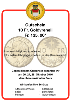 Gutschein - Münzen Eppler