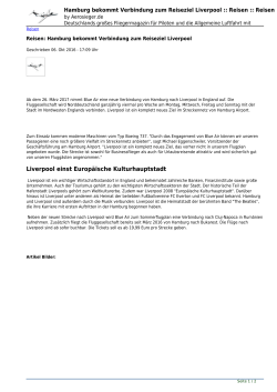 Hamburg bekommt Verbindung zum Reiseziel